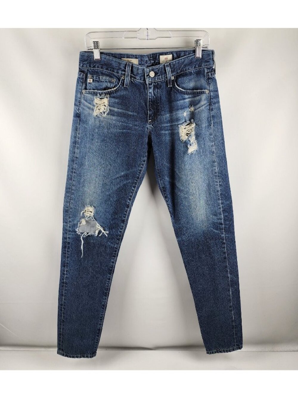AG Adriano Goldschmied Jeans Womens 28R Blue The Nikki Relaxed Skinny Distressed
